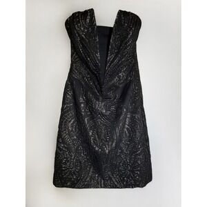 Express Strapless Black dress with gold glitter accents Size 8